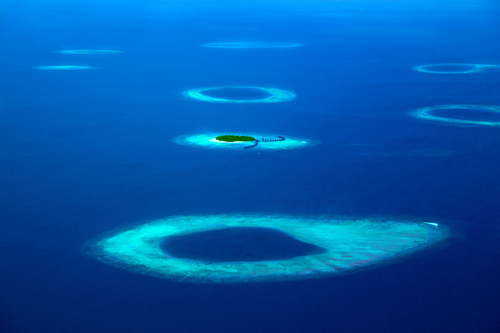 Aerial view of the Maldives